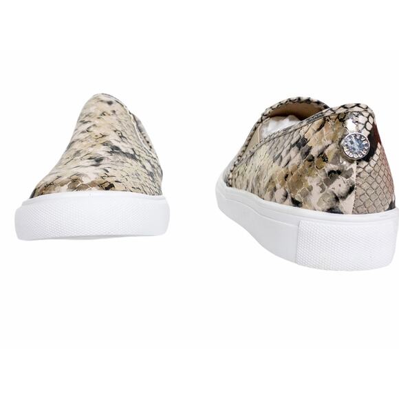 New Steve Madden Metallic Gold Snakeskin Symba Platform Slip On Sneakers 6.5 - Picture 8 of 10